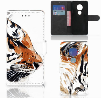 B2Ctelecom Motorola Moto G7 Play Book Case Hoesje Watercolor Tiger