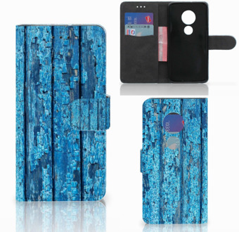 B2Ctelecom Motorola Moto G7 Play Book Case Hoesje Wood Blue