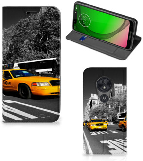 B2Ctelecom Motorola Moto G7 Play Book Cover New York Taxi