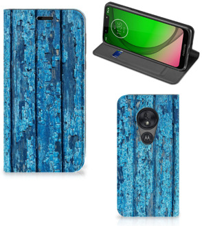 B2Ctelecom Motorola Moto G7 Play Book Wallet Case Blauw Wood