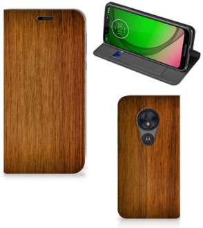 B2Ctelecom Motorola Moto G7 Play Book Wallet Case Donker Hout