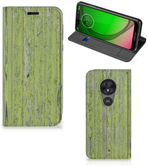 B2Ctelecom Motorola Moto G7 Play Book Wallet Case Green Wood