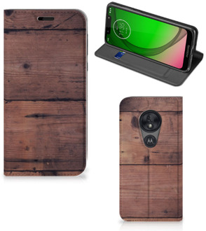 B2Ctelecom Motorola Moto G7 Play Book Wallet Case Old Wood