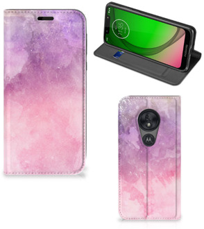 B2Ctelecom Motorola Moto G7 Play Bookcase Pink Purple Paint