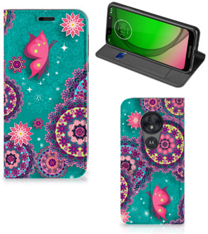 B2Ctelecom Motorola Moto G7 Play Bookcase Vlinders en Cirkels