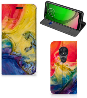 B2Ctelecom Motorola Moto G7 Play Bookcase Watercolor Dark