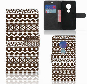 B2Ctelecom Motorola Moto G7 Play Bookcover hoesje Aztec Brown