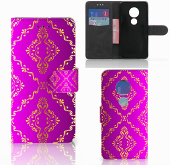 B2Ctelecom Motorola Moto G7 Play Bookcover hoesje Barok Roze