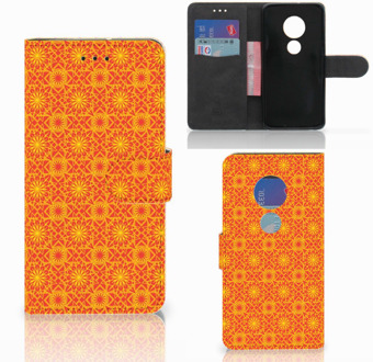 B2Ctelecom Motorola Moto G7 Play Bookcover hoesje Batik Orange