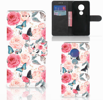 B2Ctelecom Motorola Moto G7 Play Bookcover hoesje Butterfly Roses