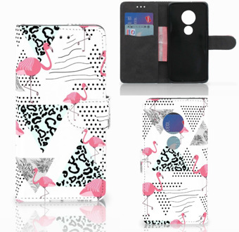 B2Ctelecom Motorola Moto G7 Play Bookcover hoesje Flamingo Triangle