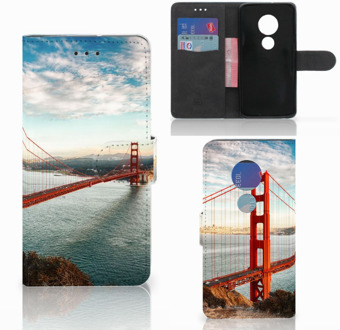 B2Ctelecom Motorola Moto G7 Play Bookcover hoesje Golden Gate Bridge