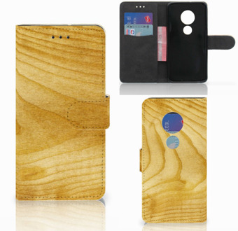 B2Ctelecom Motorola Moto G7 Play Bookcover hoesje Licht Hout