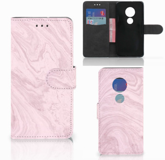 B2Ctelecom Motorola Moto G7 Play Bookcover hoesje Marble Pink