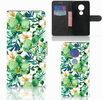 B2Ctelecom Motorola Moto G7 Play Bookcover hoesje Orchidee Groen