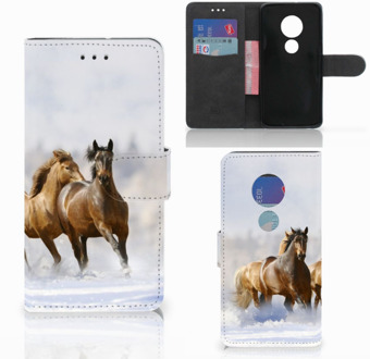 B2Ctelecom Motorola Moto G7 Play Bookcover hoesje Paarden