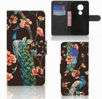 B2Ctelecom Motorola Moto G7 Play Bookcover hoesje Pauw met Bloemen