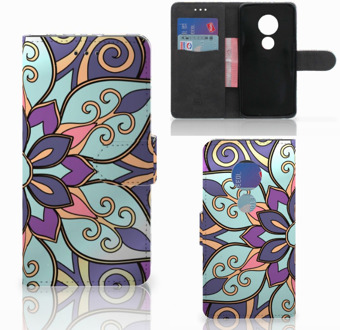 B2Ctelecom Motorola Moto G7 Play Bookcover hoesje Purple Flower