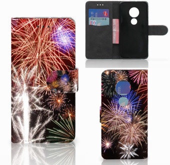 B2Ctelecom Motorola Moto G7 Play Bookcover hoesje Vuurwerk