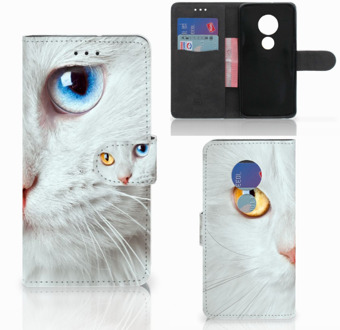 B2Ctelecom Motorola Moto G7 Play Bookcover hoesje Witte Kat