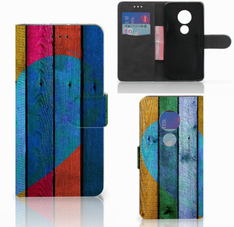 B2Ctelecom Motorola Moto G7 Play Bookcover hoesje Wood Heart