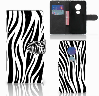 B2Ctelecom Motorola Moto G7 Play Bookcover hoesje Zebra