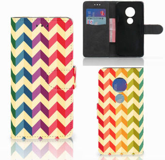 B2Ctelecom Motorola Moto G7 Play Bookcover hoesje Zigzag Color