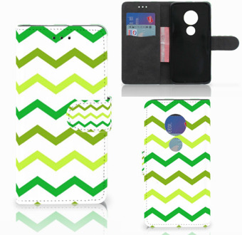 B2Ctelecom Motorola Moto G7 Play Bookcover hoesje Zigzag Groen