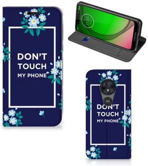 B2Ctelecom Motorola Moto G7 Play Design Case Flowers Blue DTMP