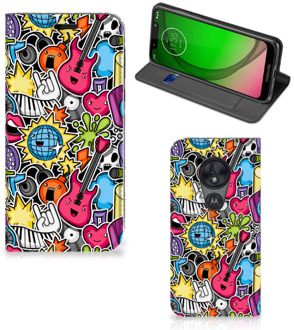 B2Ctelecom Motorola Moto G7 Play Hippe Standcase Punk Rock