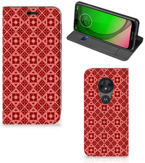 B2Ctelecom Motorola Moto G7 Play Hoesje met Magneet Batik Red