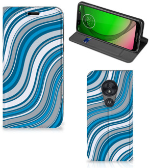 B2Ctelecom Motorola Moto G7 Play Hoesje met Magneet Waves Blue