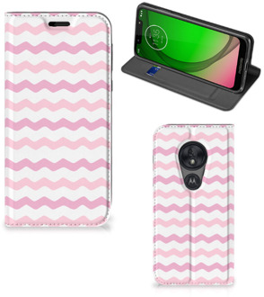 B2Ctelecom Motorola Moto G7 Play Hoesje met Magneet Waves Roze