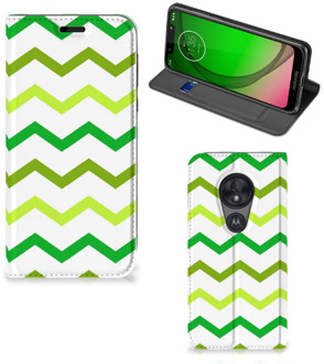 B2Ctelecom Motorola Moto G7 Play Hoesje met Magneet Zigzag Groen