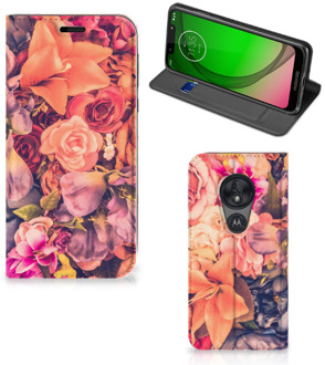 B2Ctelecom Motorola Moto G7 Play Smart Cover Bosje Bloemen