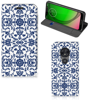 B2Ctelecom Motorola Moto G7 Play Smart Cover Flower Blue