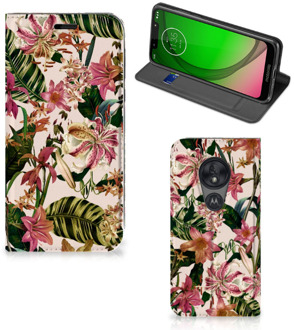 B2Ctelecom Motorola Moto G7 Play Smart Cover Flowers