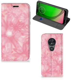 B2Ctelecom Motorola Moto G7 Play Smart Cover Spring Flowers