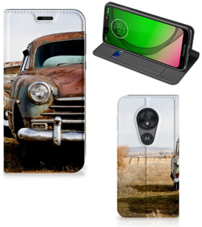 B2Ctelecom Motorola Moto G7 Play Stand Case Vintage Auto