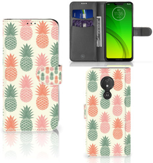 B2Ctelecom Motorola Moto G7 Power Hoesje Bookcase Ananas