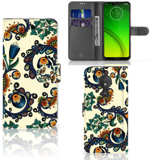 B2Ctelecom Motorola Moto G7 Power Hoesje Bookcase Barok Flower