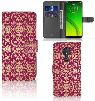 B2Ctelecom Motorola Moto G7 Power Hoesje Bookcase Barok Pink