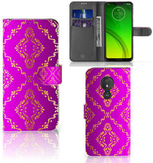 B2Ctelecom Motorola Moto G7 Power  Hoesje Bookcase Barok Roze