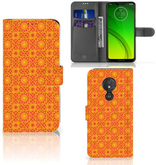 B2Ctelecom Motorola Moto G7 Power Hoesje Bookcase Batik Orange