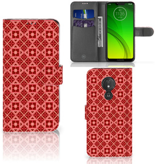 B2Ctelecom Motorola Moto G7 Power  Hoesje Bookcase Batik Red