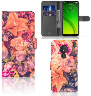 B2Ctelecom Motorola Moto G7 Power Hoesje Bookcase Bosje Bloemen