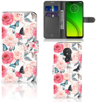 B2Ctelecom Motorola Moto G7 Power  Hoesje Bookcase Butterfly Roses