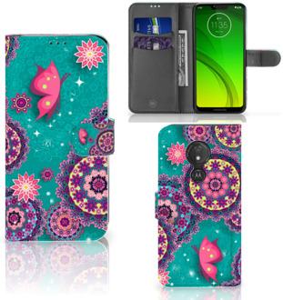 B2Ctelecom Motorola Moto G7 Power  Hoesje Bookcase Cirkels en Vlinders