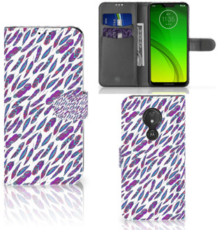 B2Ctelecom Motorola Moto G7 Power Hoesje Bookcase Feathers Color