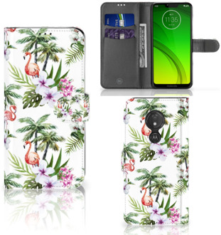 B2Ctelecom Motorola Moto G7 Power Hoesje Bookcase Flamingo Palms